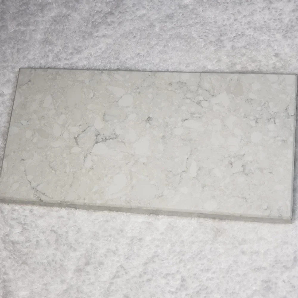 Quartz Stone Cutting Board cheese sushi charcuterie tray 5x10 white cream chunky